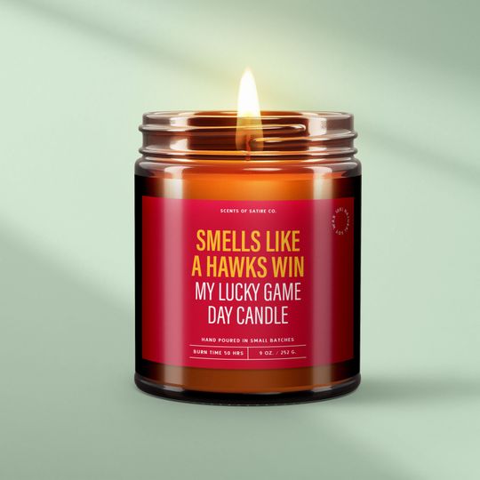 Hawks Win Candle  Funny Basketball Soy Wax Candle, Atlanta Game Day Gift for Fans