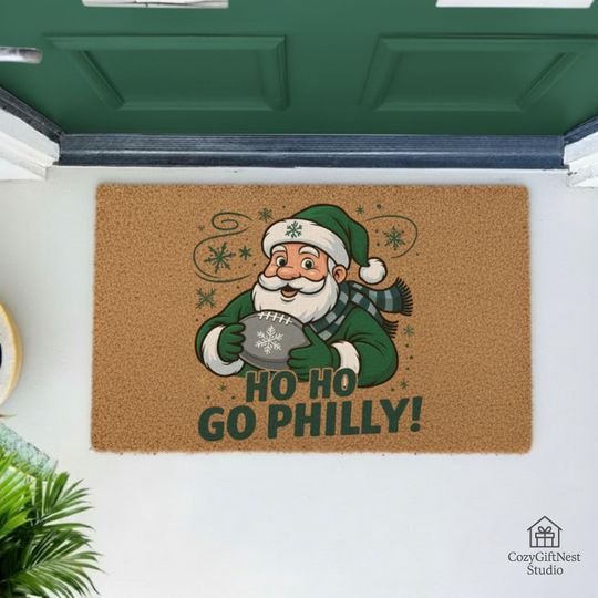 Discover Ho Ho Go Philly Doormat  Funny Santa, Eagles Football Welcome Rug