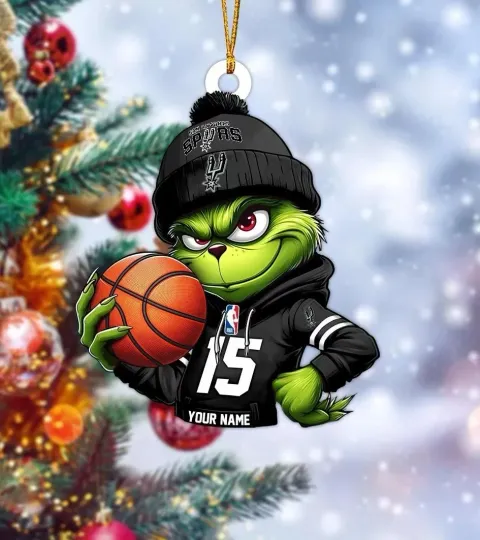 Personalized San Antonio Basketball Spurs Team funny character Christmas Ornament Gift