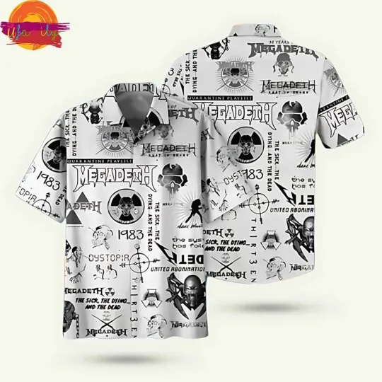 Megadeth Logo Pattern Hawaiian Shirt