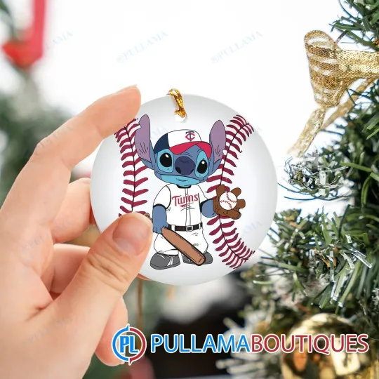 Minnesota Baseball Twins Team Stitch Christmas Ornament Gift Decor