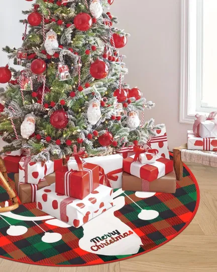 Discover Christmas Tree Skirt Red Xmas Tree Skirts Christmas Tree Mat for Christmas