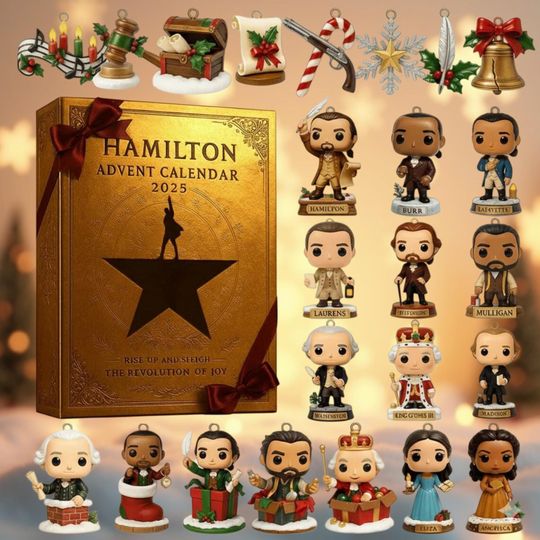 Hamilton Advent Calendar 2025, Hamilton Broadway Shows Advent Calendar, 24 Days Countdown Calendar,Musical Character Figurines for Christmas