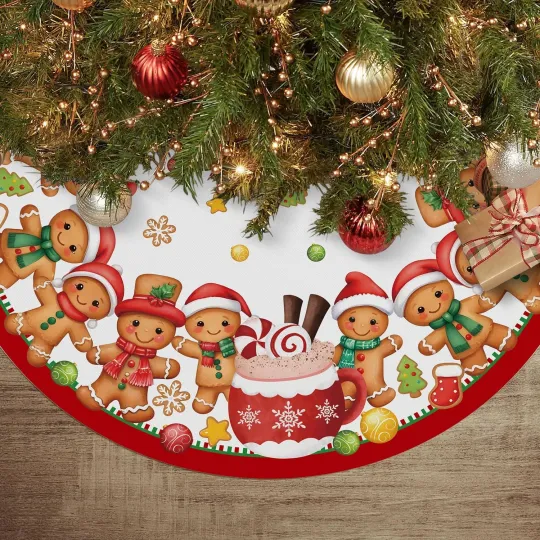 Discover Christmas Tree Skirt 48 Inch, Gingerbread Christmas Decorations for Home Funny X