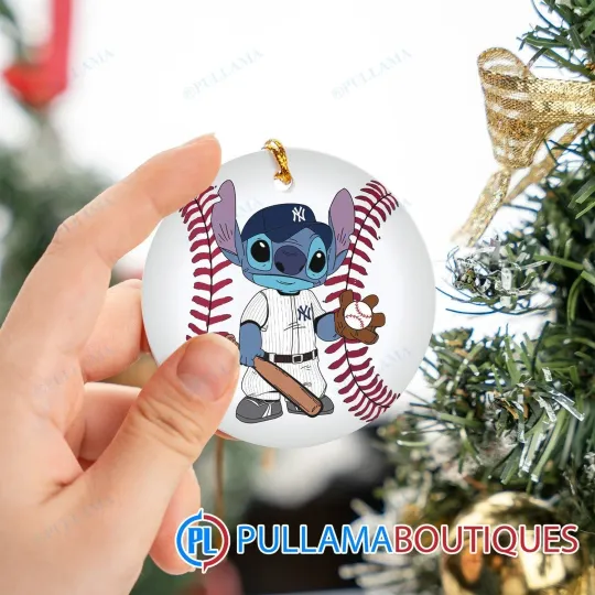 Discover New York Baseball Yankees Team Stitch Christmas Ornament Gift Decor