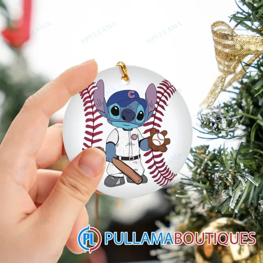 Discover Chicago Baseball Cubs Team Stitch Christmas Ornament Gift Decor