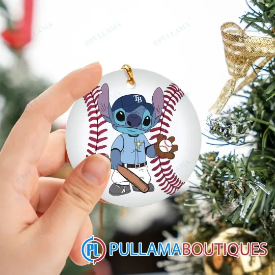 Discover Tampa Bay Baseball Rays Team Stitch Christmas Ornament Gift Decor