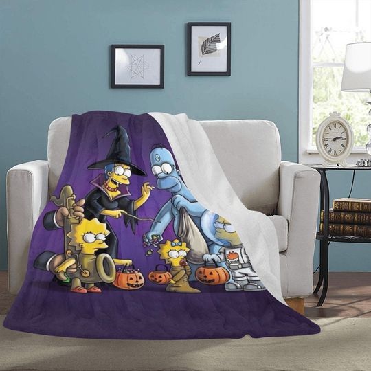 Simpsons Family Halloween Fleece Blanket