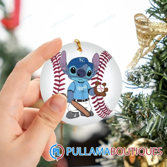 Discover Kansas City Baseball Royals Team Stitch Christmas Ornament Gift