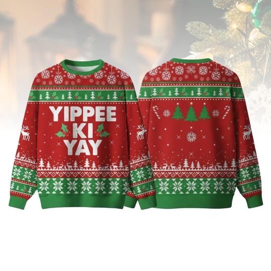 Die Hard Christmas Ugly Sweater, Yippee Ki Yay Christmas Sweater For Men And Women