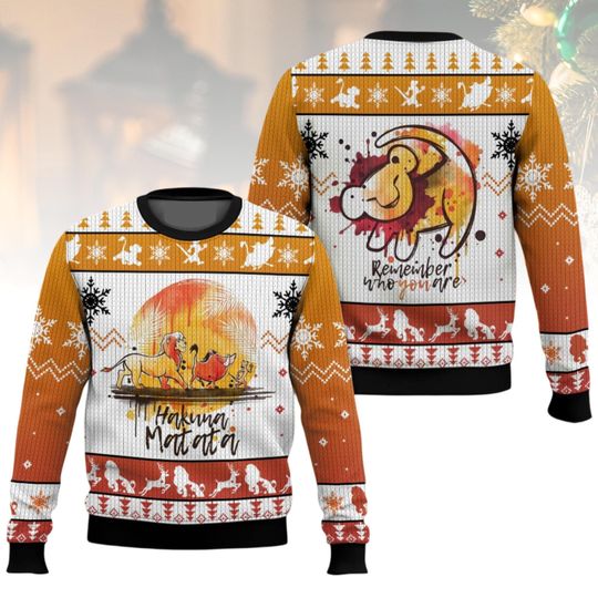 Lion King Christmas Ugly Sweater, Hakuna Matata Holiday Sweater