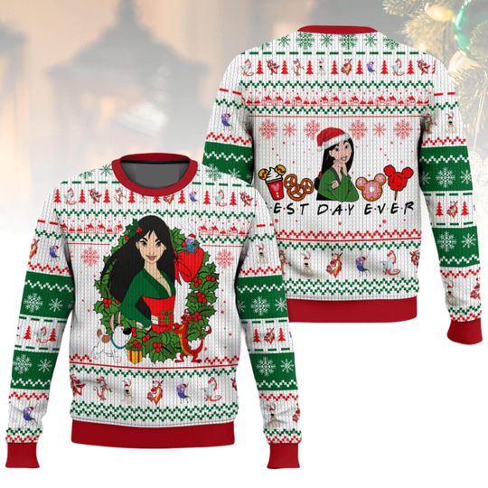 Discover Disney Christmas Ugly Sweater, Mulan Holiday Sweater