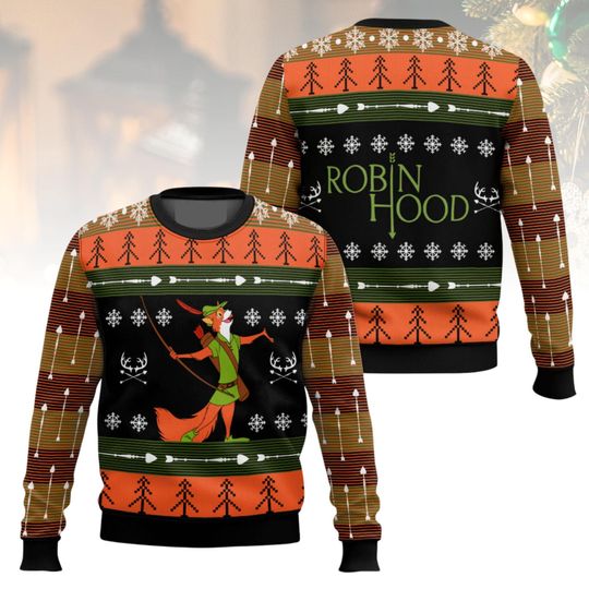 Discover Robin Hood Christmas Ugly Sweater, Fox Archer Holiday Sweater, Xmas Holiday Gift