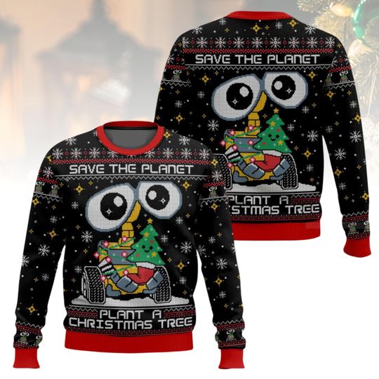 Discover Robot Christmas Ugly Sweater, Save The Planet Holiday Sweater, Xmas Eco Gift