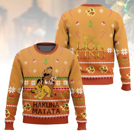 Discover Lion King Christmas Ugly Sweater, Disney Christmas Holiday Sweater, Xmas Gift
