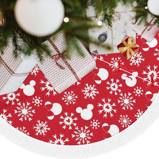 Discover Disney Holiday Tree Skirt - Mickey Mouse & Minnie Mouse Christmas Decor
