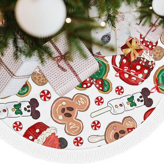 Discover Disney Holiday Snacks Tree Skirt - Mickey Mouse & Minnie Mouse Christmas Decor