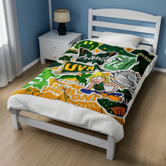 Discover UVM  College Bed Party Velveteen Plush Blanket