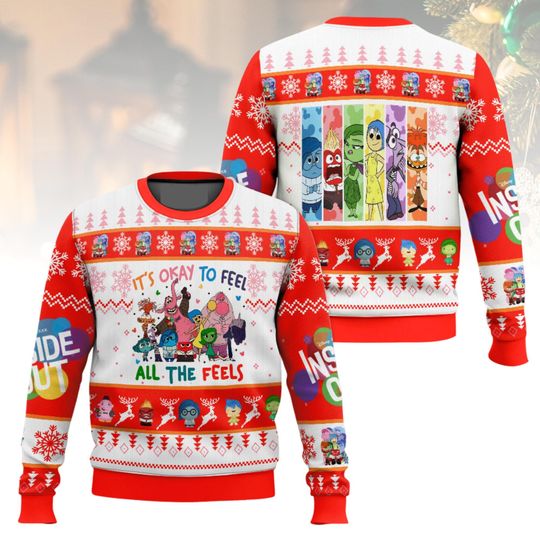 Discover Inside Out Christmas Ugly Sweater, Pixar Holiday Sweater, Festive Gift