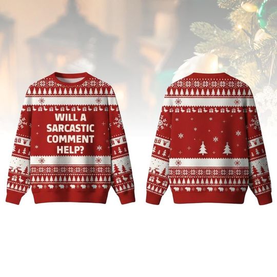 Discover Sarcastic Christmas Ugly Sweater, Funny Holiday Sweater, Xmas Gift