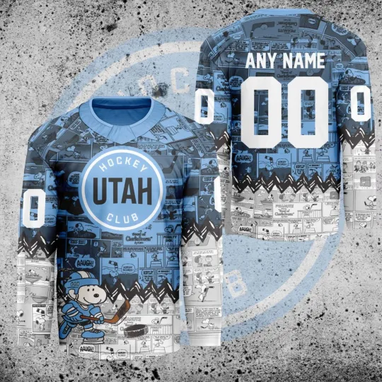Discover Personalized Utah Hockey Club Peanuts 75th Anniversary Hockey Shirt Fan Gear
