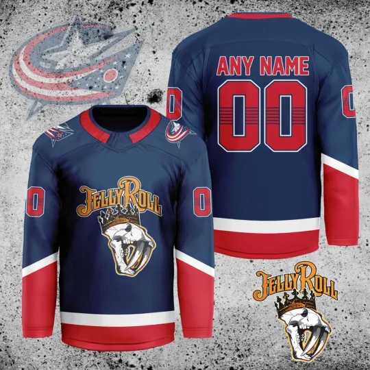 Discover Personalized Columbus Blue Jackets X Jelly Roll Hockey Shirt Men's Fan Gear Gift