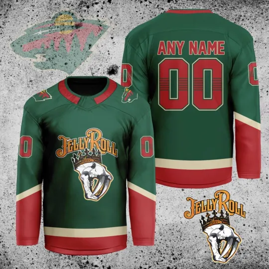 Discover Personalized Minnesota Wild X Jelly Roll Hockey Shirt Men's Fan Gear Xmas Gift