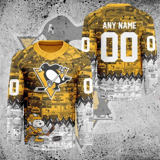 Discover Personalized Pittsburgh Penguins Peanuts 75th Anniversary Hockey Shirt Men's