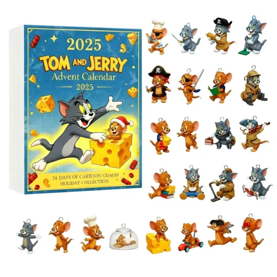 Tom And Jerry Advent Calendars 2025 24 Days Christmas 2D Flat Acrylic Calendar
