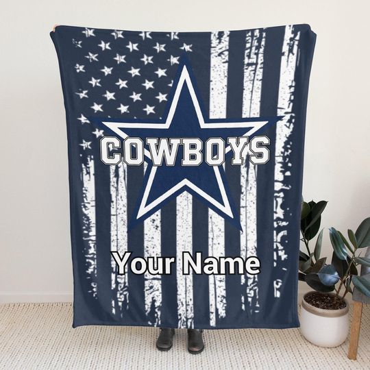 Discover Personalized Dallas Football Fleece Blanket with Custom Name