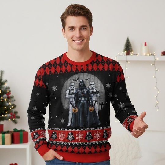 Star Wars Christmas Ugly Sweater, Darth Vader Christmas Sweater, Movie Sweater For Men And Women, Xmas Holiday Gift