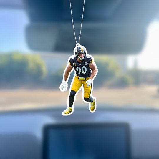 Discover T. J. Watt Hanging Air Freshener/Christmas tree ornament/Stocking Stuffer/Pittsburgh