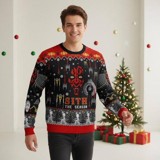 Discover Star Wars Christmas Ugly Sweater, Star Wars Fan Holiday Sweater, Sith Christmas Sweater For Men And Women, Holiday Gift