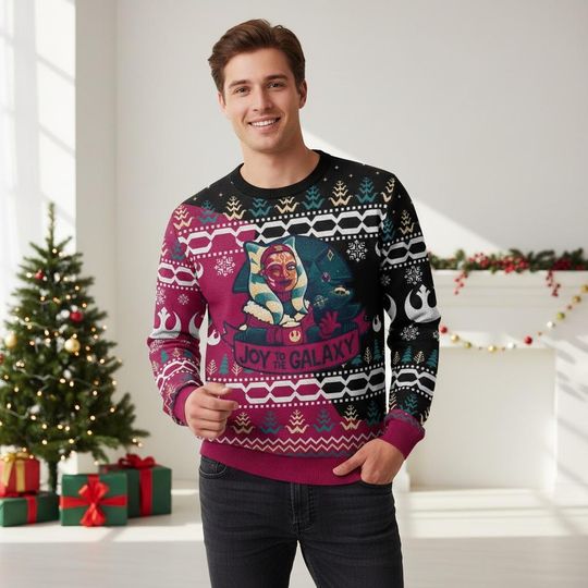 Star Wars Christmas Ugly Sweater, Joy to the Galaxy Holiday Sweater, Sci-Fi Christmas Sweater For Men And Women, Xmas Holiday Gift