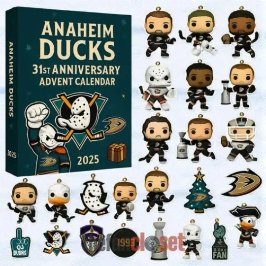 HOT!! Anaheim Ducks 31st Anniversary 2D Flat Advent Calendar 2025