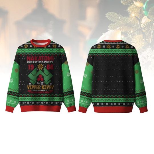 Die Hard Christmas Ugly Sweater, Nakatomi Plaza Christmas Sweater For Men And Women, Yippee Ki YAy