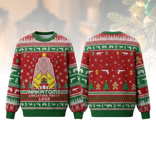 Discover Die Hard Christmas Ugly Sweater, Nakatomi Tower Holiday Sweater, Movie Christmas Sweater For Men And Women, Xmas Holiday Gift