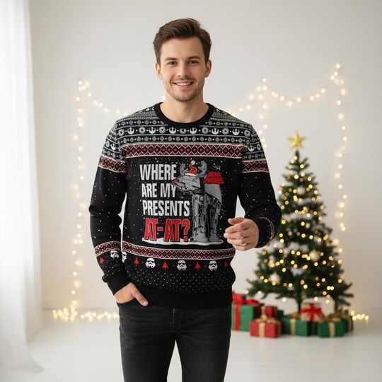 Discover Star Wars Christmas Ugly Sweater, AT-AT Holiday Sweater, Movie Christmas Sweater For Men And Women, Xmas Gift