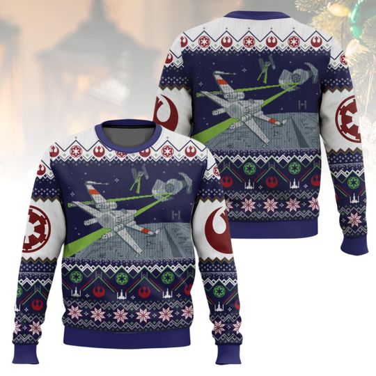 Discover Star Wars Christmas Ugly Sweater, Movie Holiday Sweater, Sci-Fi Sweater For Men And Women, Xmas Gift