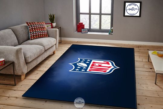 Discover Football Sports Room Rug, Non-Slip Cotton Floor Mat