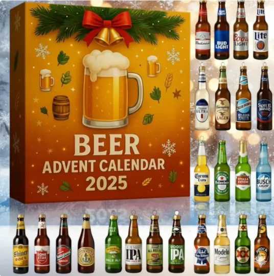 Discover 24 Beer Advent Calendar 2025, Christmas Gift for Men, Personalized Beer Box