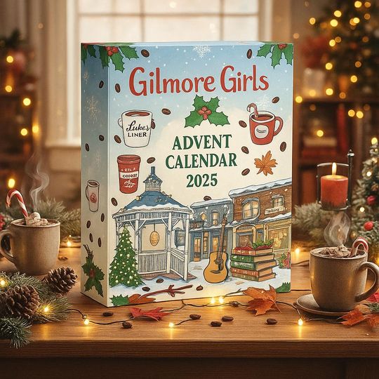 Gilmore Girls Advent Calendar 2025 - Cozy Coffee Lover Countdown Box, Luke's Diner 2D Acrylic Ornaments Holiday Gift Set