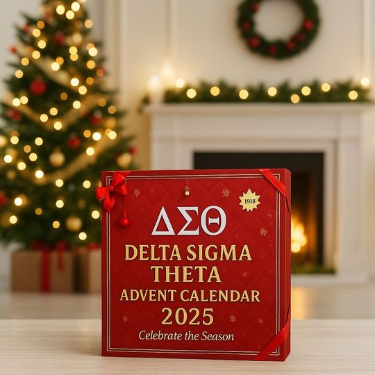 Delta Sigma Theta Advent Calendar 2025  Sorority Sisterhood Holiday Countdown Box with Greek Ornament Gift Set