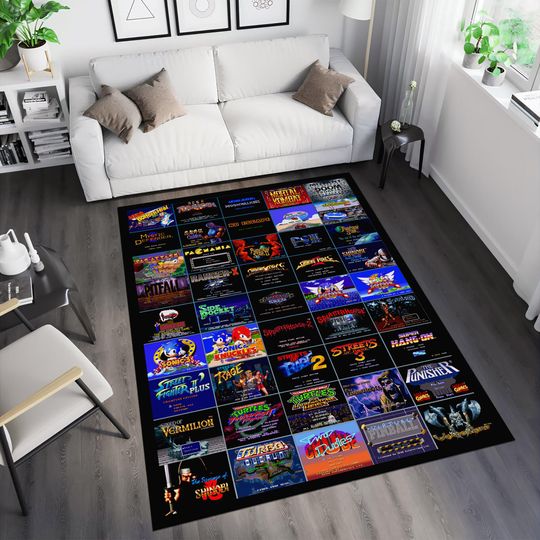 Discover Retro Arcade Game Rug for Playroom Decor