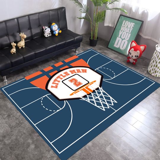 Discover Basketball Court Rug for Kids Room Decor