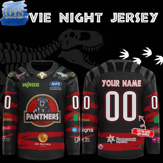 Discover Personalized Nottingham Panthers Movie Night Hockey Shirt Men's Fan Gear Gift