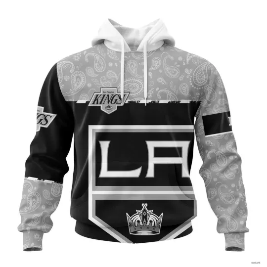 Personalized Los Angeles Kings Hoodie Pullover Paisley Pattern Hockey Hoodie