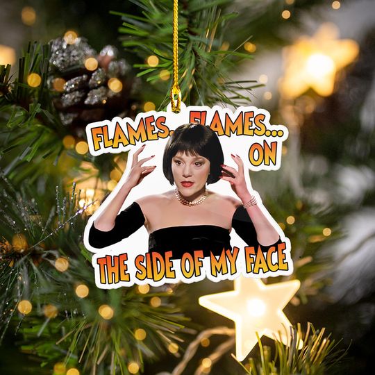 Discover Flames on the Side of My Face - Double Sided Ceramic Holiday Ornaments, Christmas Decor, Funny Gift, Festive Keepsake, Unique Holiday Decor