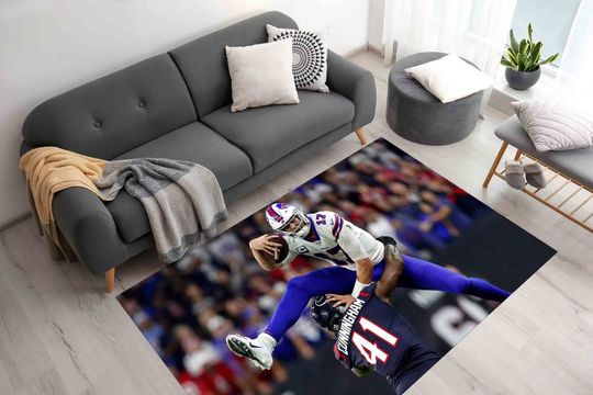 Discover Small Rug, Wall Hanging Rug, Thin Rug, Housewarming Gift, Josh Allen and Buffalo Bills Rug, Josh Allen Rug, Gym Rug, Soft Rug, Thin Rug,