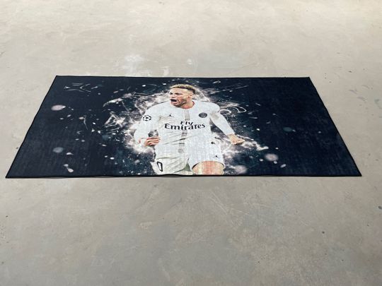 3D Printed Rug, Living Room Rug, Kitchen Rug, Personalized Gift Rug, Neymar Rug, Sports Rug, Wedding Rug, Area Rug
